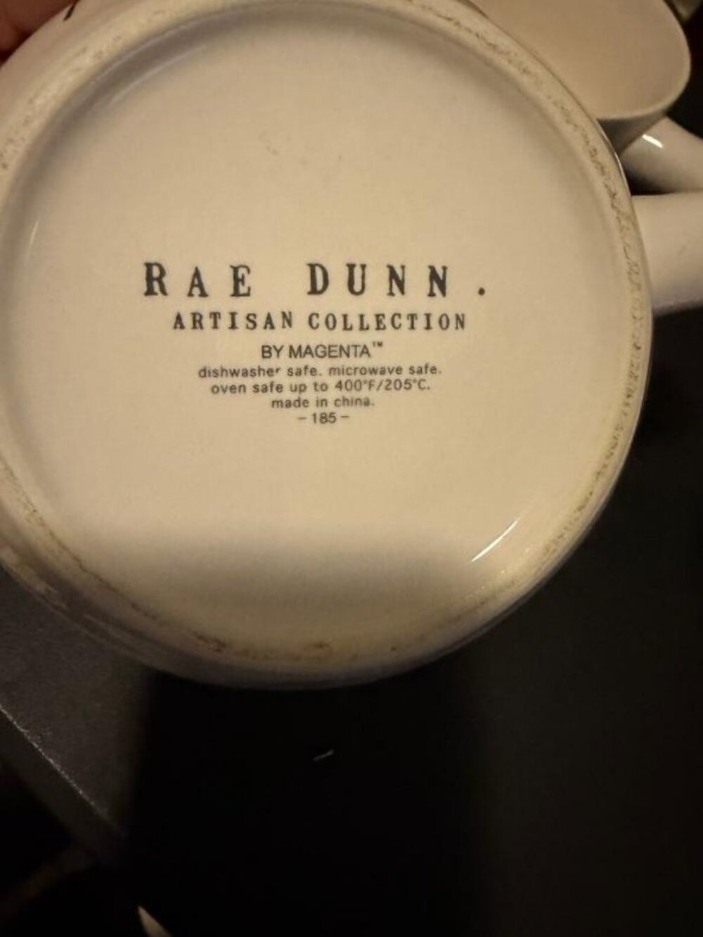 Rae Dunn Set of 4 "YUM" Soup Bowls w/Handles by Magenta - Picture 2 of 3